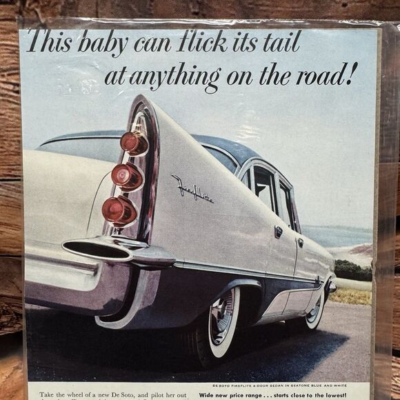 1957 DeSoto Fireflite Vintage Car Magazine Print Ad Original Torsion-Aire V8 - Picture 2 of 3